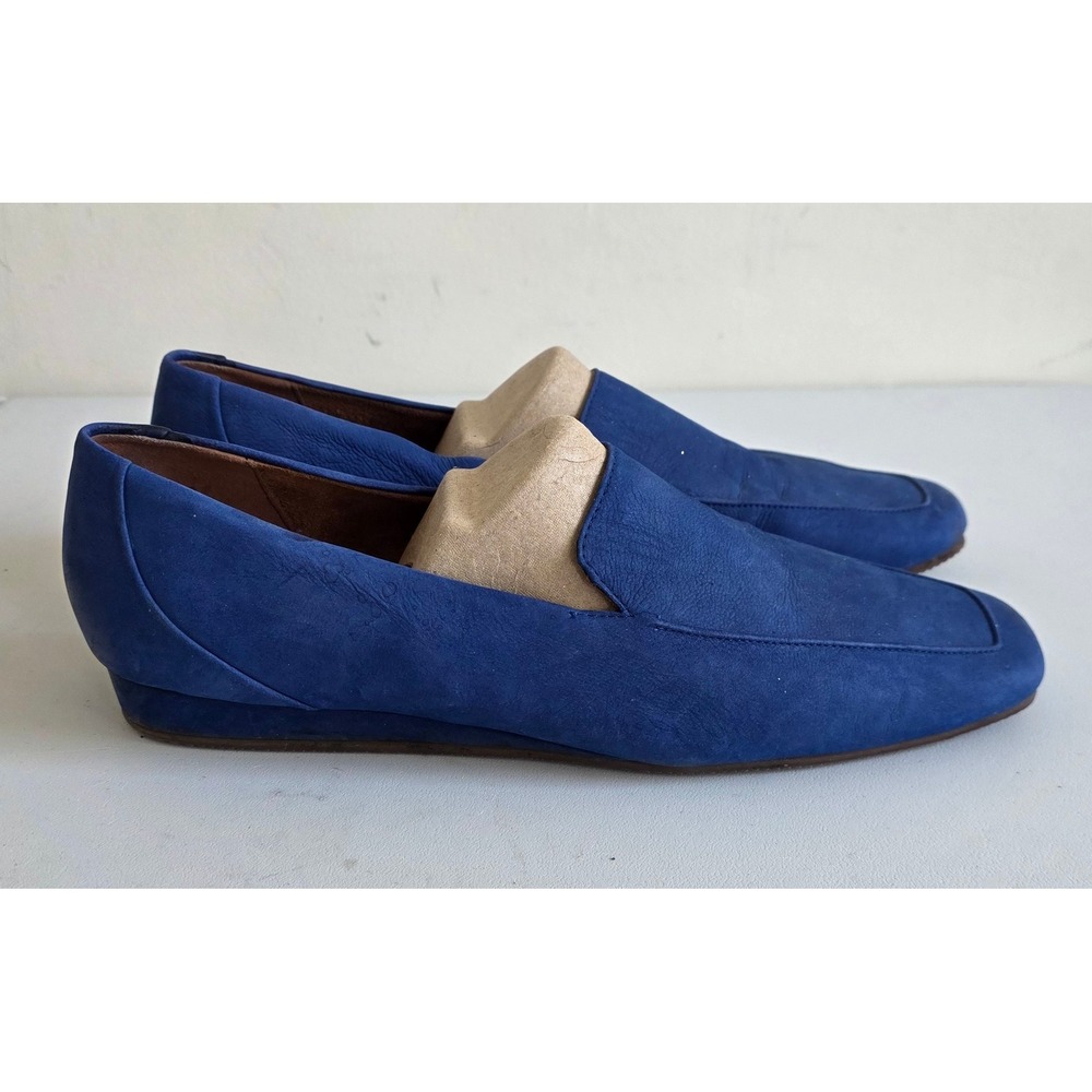 Softwalk Loafers Women 12M Blue Leather Square Toe Slip On Comfort S2259
